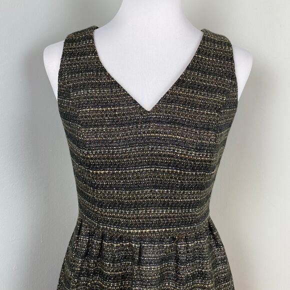 Anthropologie Moulinette Soeurs Metallic Tweed Glissade Fit & Flare Dress 4 - Picture 3 of 10
